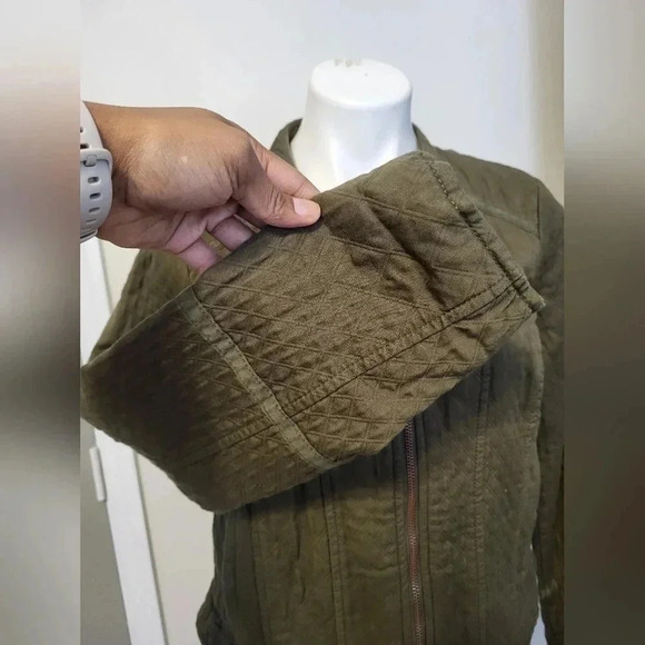 Anthropologie Hei Hei Olive Green Quilted Equestrian Utility Riding Jacket(M) - Picture 7 of 11